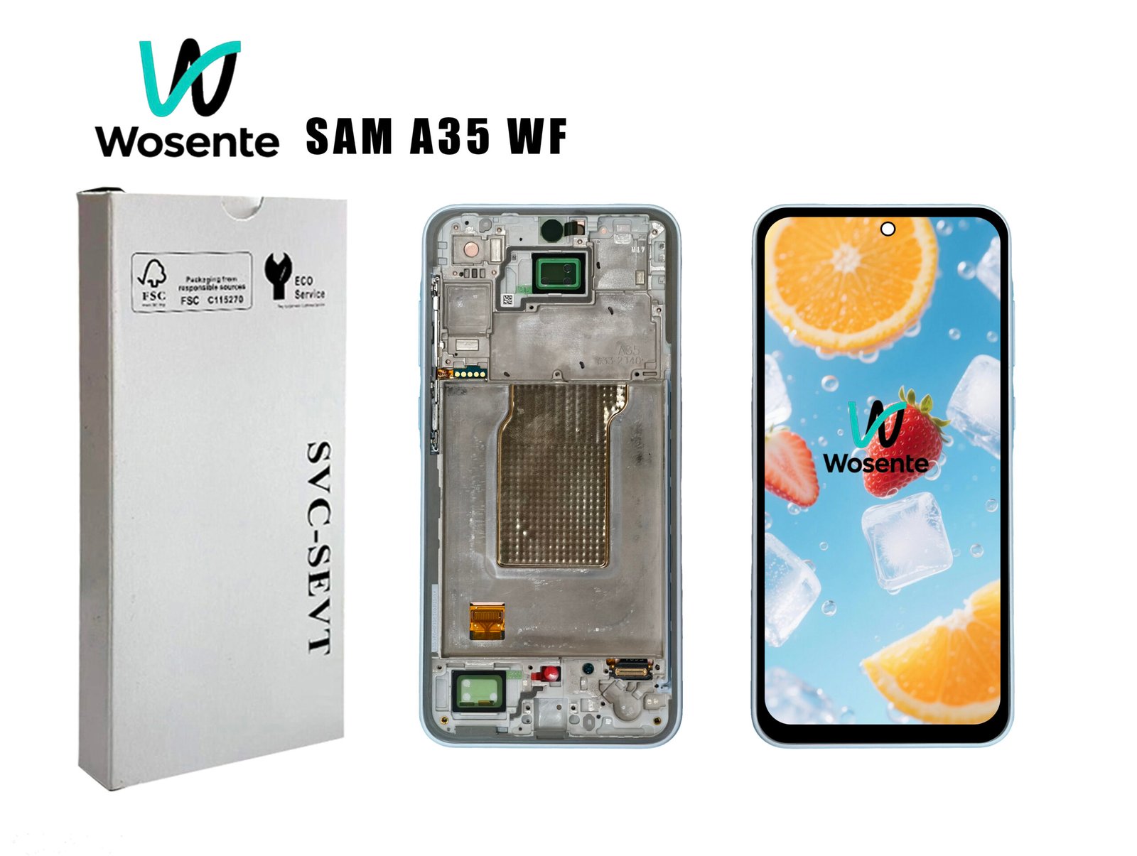 SAM A35 WF CHANGE GLASS LCD Screen + Digitizer Assembly for SAMSUNG A35 - Image 1