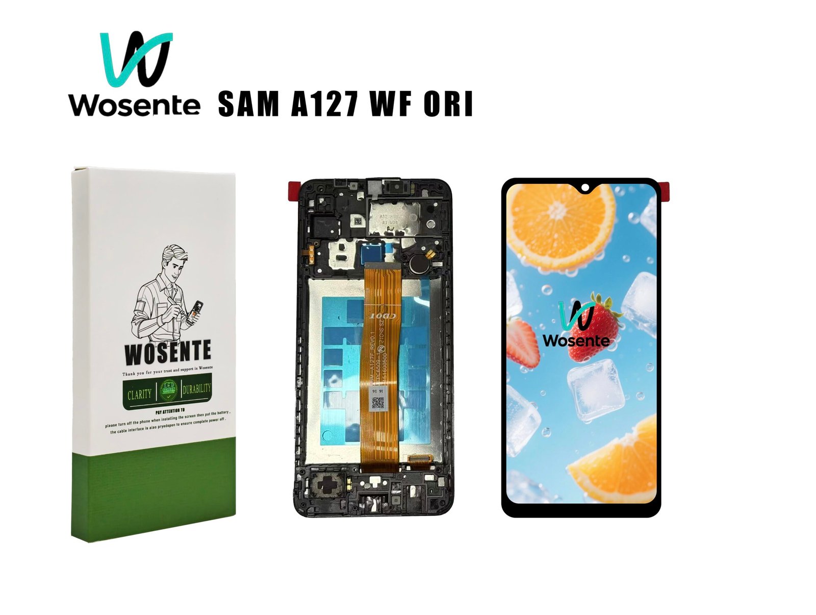 SAM A127 WF ORI ORIGINAL LCD Screen + Digitizer Assembly for SAMSUNG A127 - Image 1