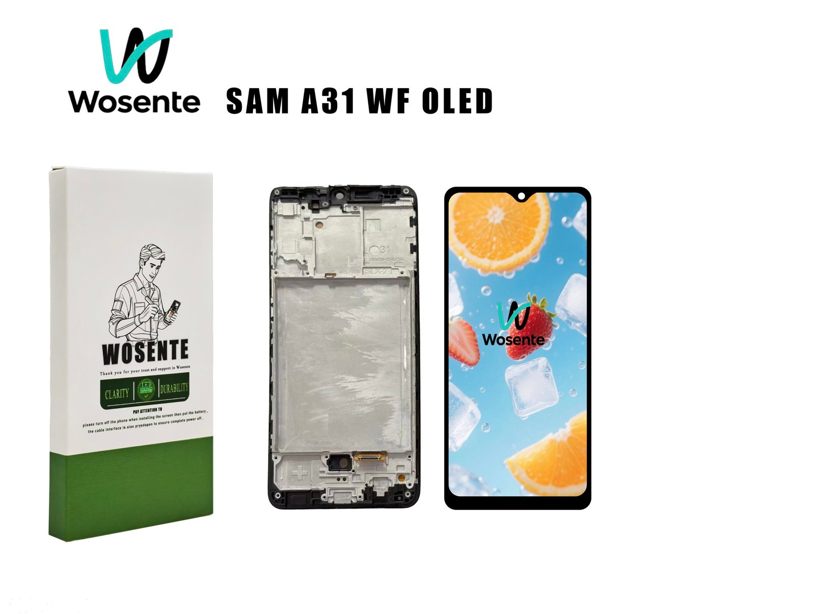 SAM A31 WF OLED OLED WITH FRAME LCD Screen + Digitizer Assembly for SAMSUNG A31 - Image 1