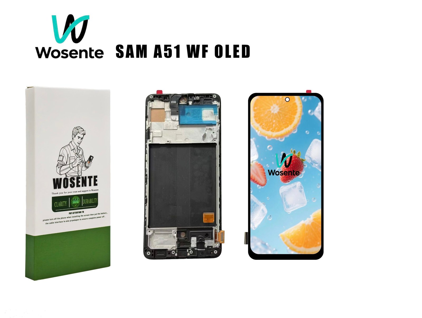 SAM A51 WF OLED OLED WITH FRAME LCD Screen + Digitizer Assembly for SAMSUNG A51 - Image 1